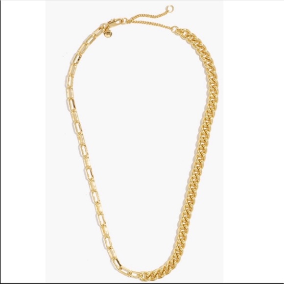 MADEWELL Shiny Mixed Chain Choker Necklace GOLD - Picture 2 of 3